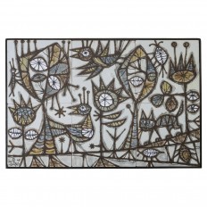 Petite painted abstract wall appliqué